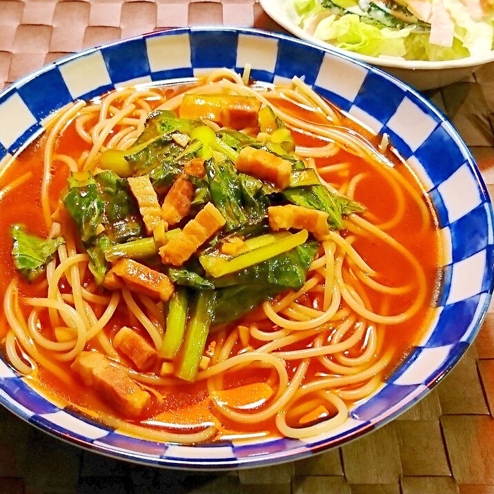 小松菜とベーコンのトマトスープパスタ レシピ 作り方 By メリッコ 楽天レシピ 小松菜とベーコンのトマトスープパスタ レシピ 作り方 By メリッコ 楽天レシピ